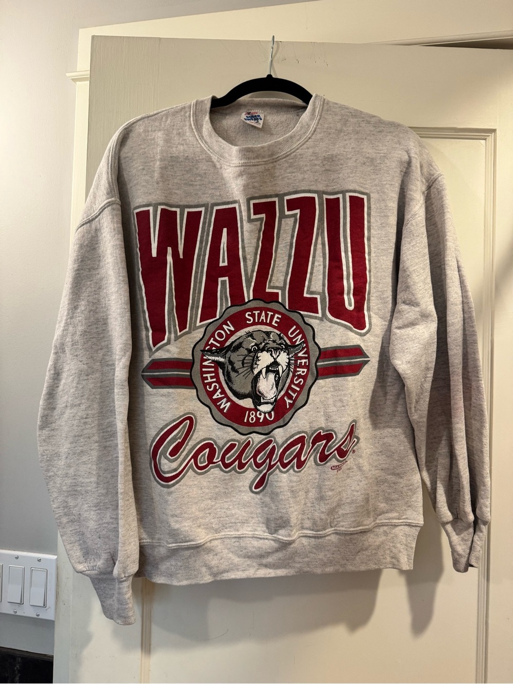 Vintage unisex Jerzees Gray WAZZU / WSU Crewneck Sweatshirt